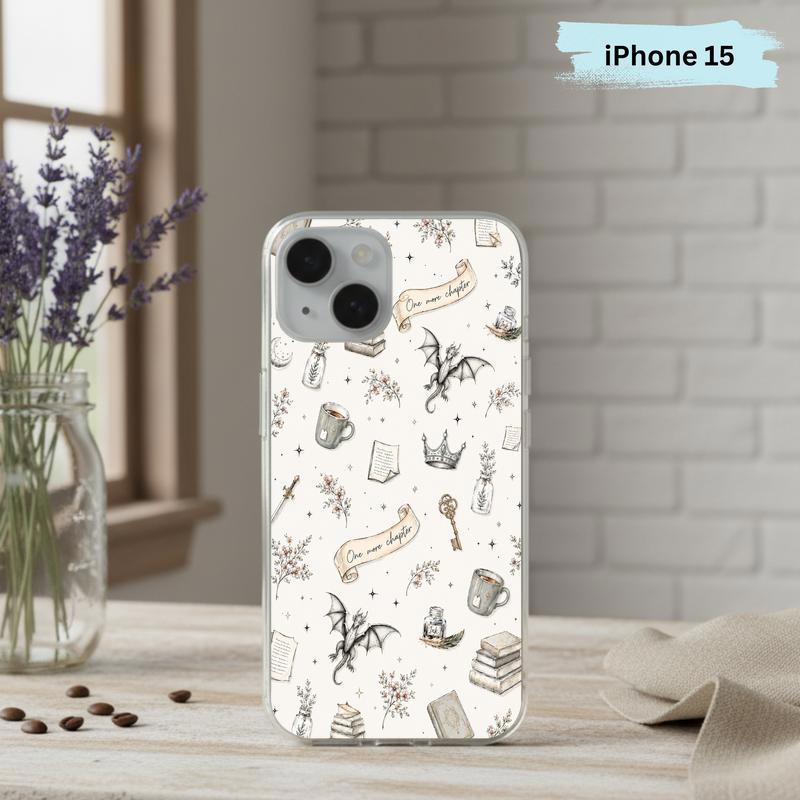 Fantasy Book Lover Pattern - One More Chapter Aesthetic Phone Case IPhone