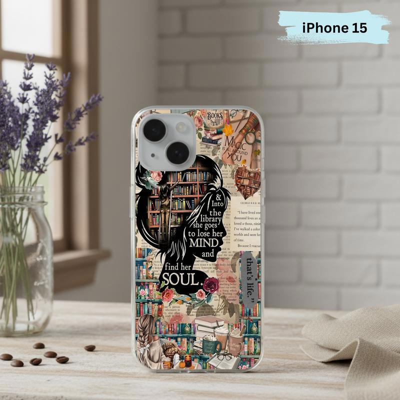 Into The Library She Goes - Book Lover Collage Phone Case IPhone