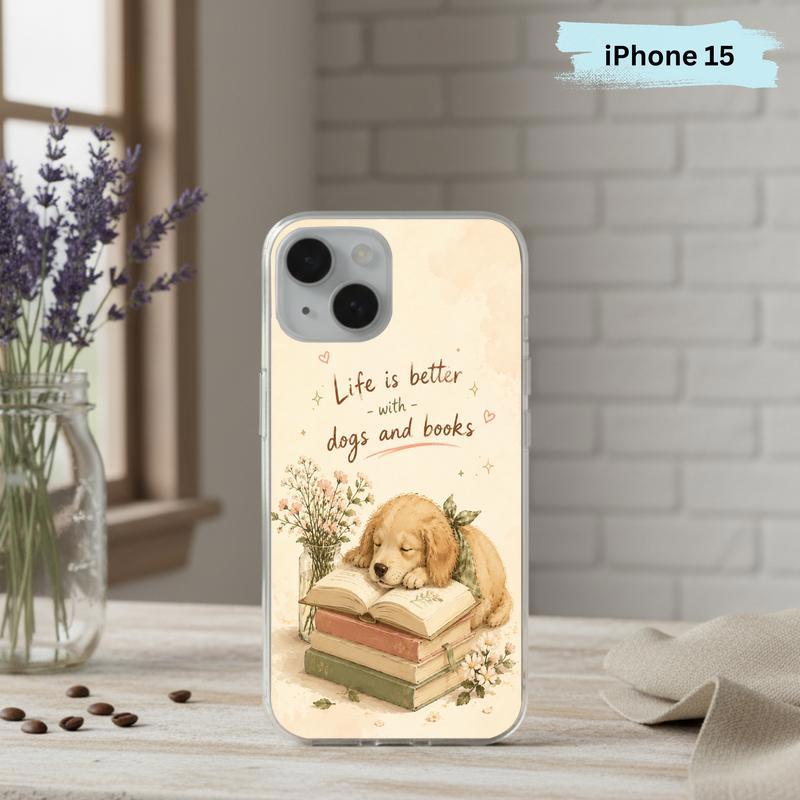 Life Is Better With Dogs And Books - Cute Book Lover Phone Case IPhone