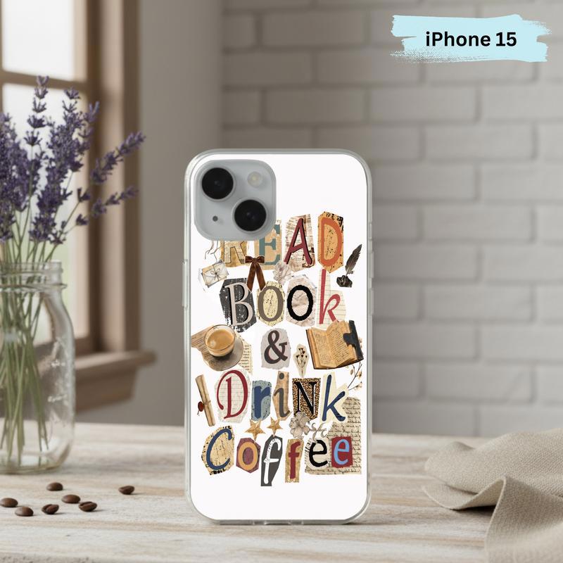 Read Book And Drink Coffee - Vintage Collage Reader Art Phone Case IPhone