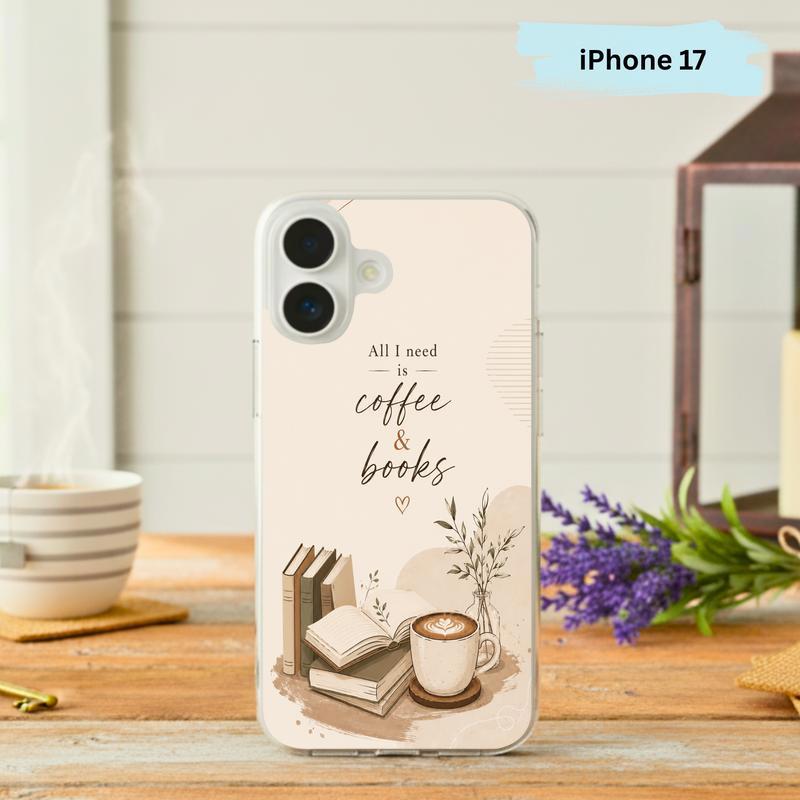All I Need Is Coffee And Books - Boho Book Art Phone Case IPhone - Bookorys