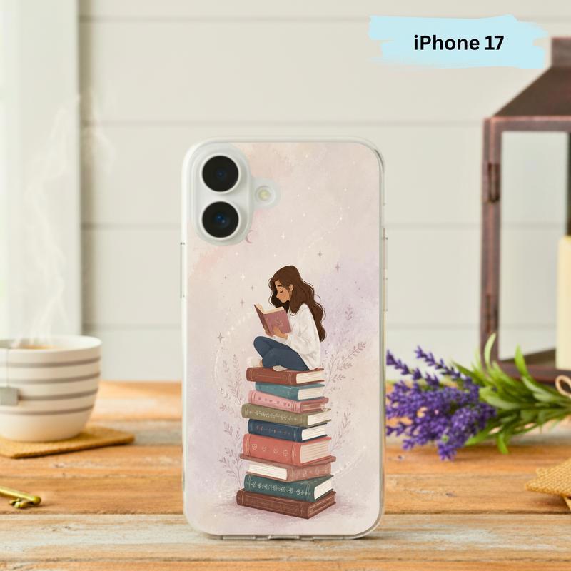 Cozy Girl Reading Books - Dreamy Book Lover Aesthetic Phone Case IPhone - Bookorys
