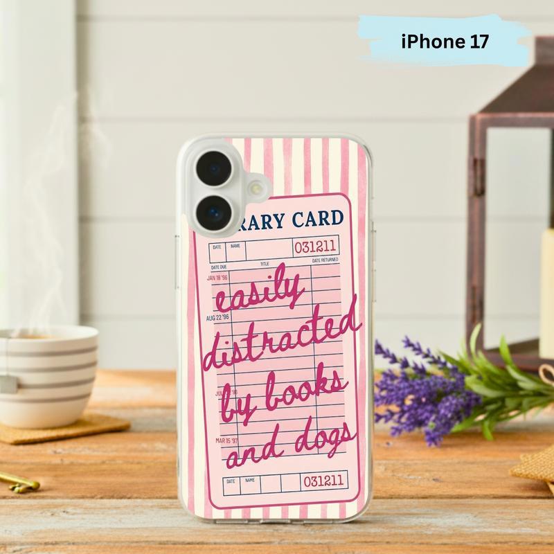 Easily Distracted By Books And Dogs - Funny Book Lover Phone Case IPhone - Bookorys
