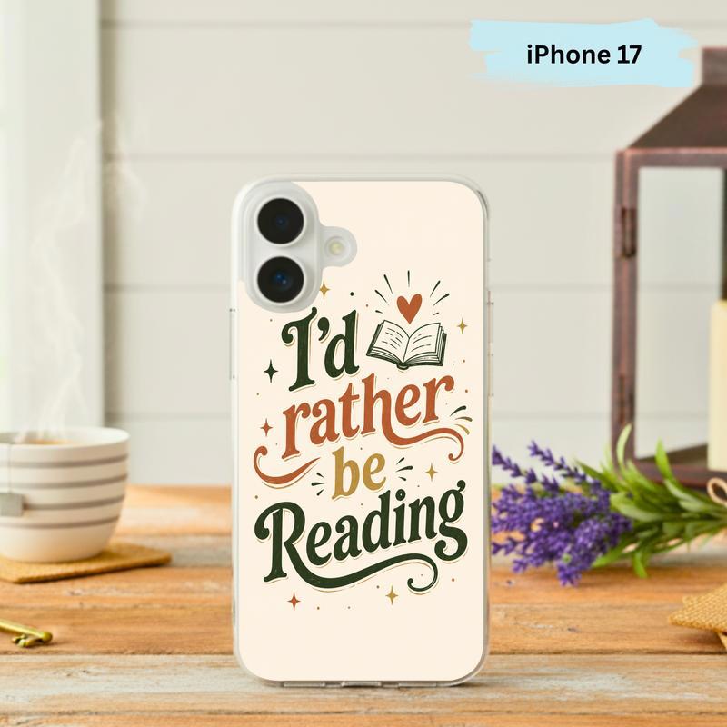 I’d Rather Be Reading - Retro Book Lover Quote Phone Case IPhone - Bookorys