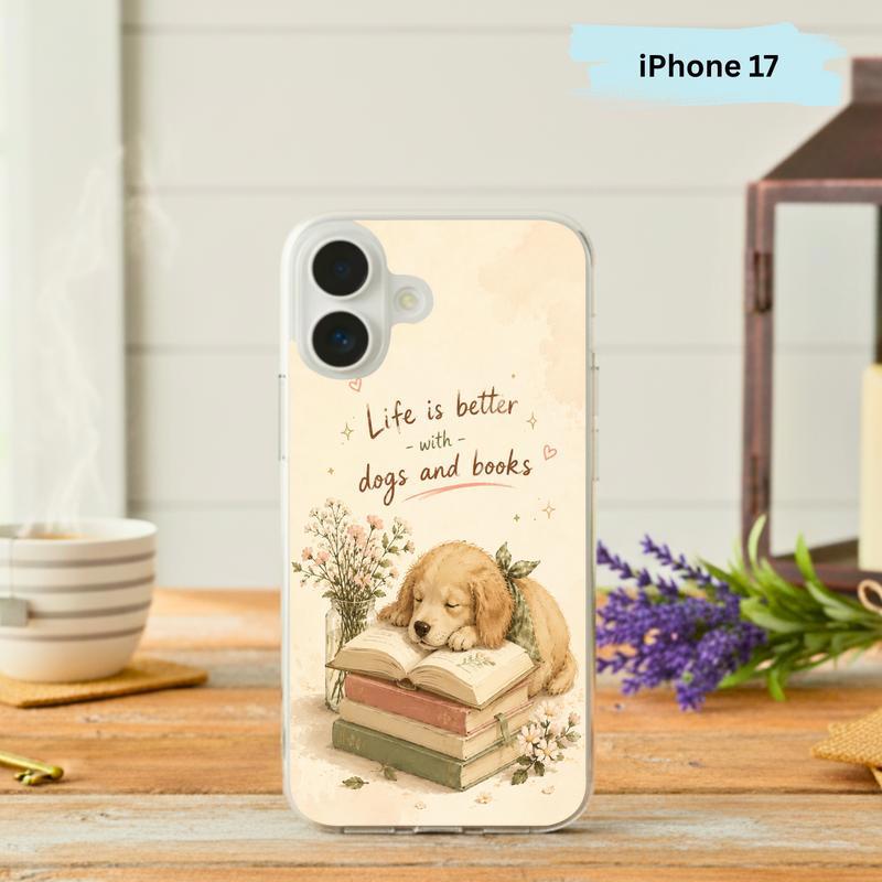 Life Is Better With Dogs And Books - Cute Book Lover Phone Case IPhone - Bookorys