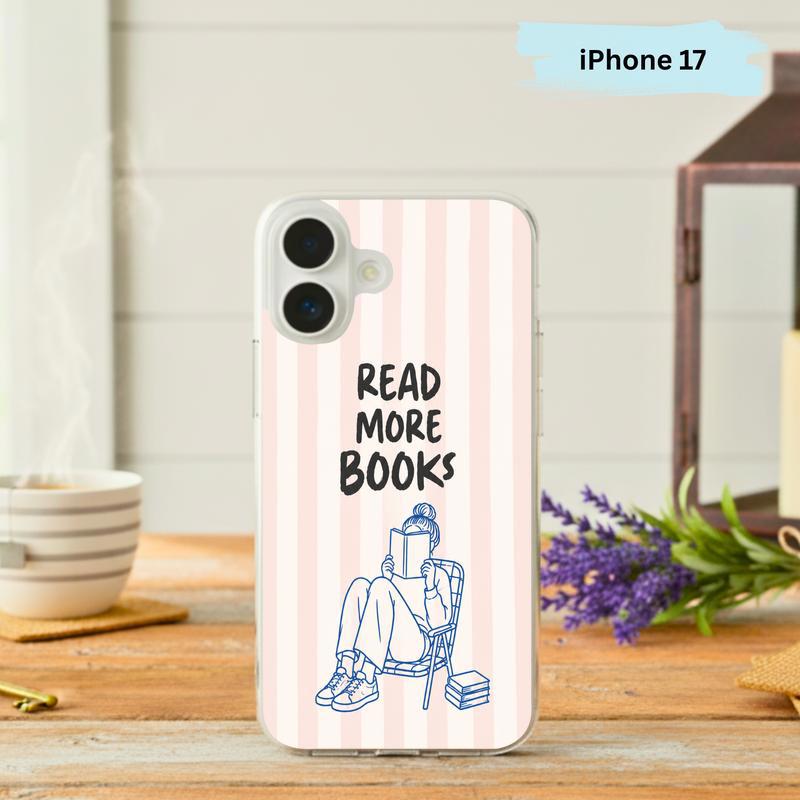Minimalist Book Lover Quote - Read More Books Phone Case IPhone - Bookorys