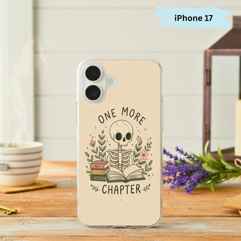 One More Chapter Skeleton - Gothic Book Lover Art Phone Case IPhone - Bookorys