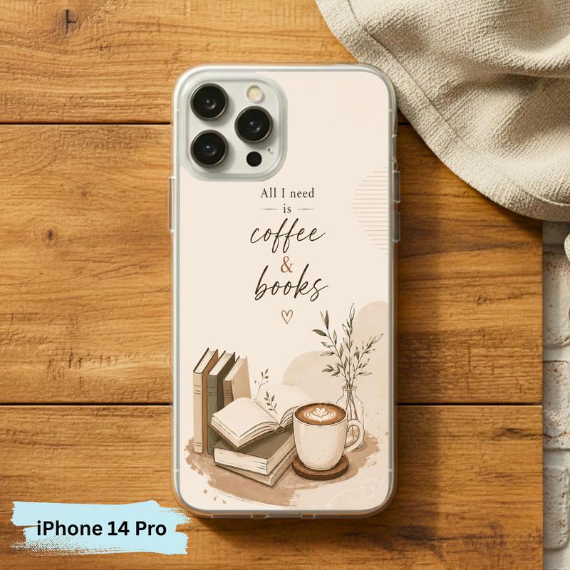 All I Need Is Coffee And Books - Boho Book Art Phone Case IPhone