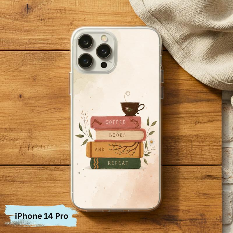 Coffee Books And Repeat - Cozy Reader Aesthetic Phone Case IPhone