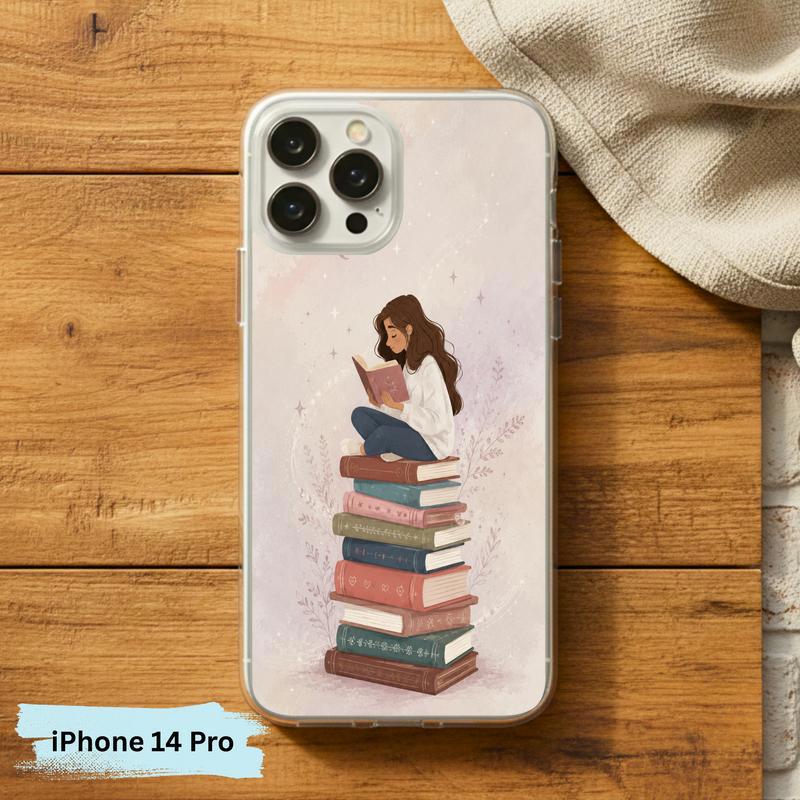 Cozy Girl Reading Books - Dreamy Book Lover Aesthetic Phone Case IPhone