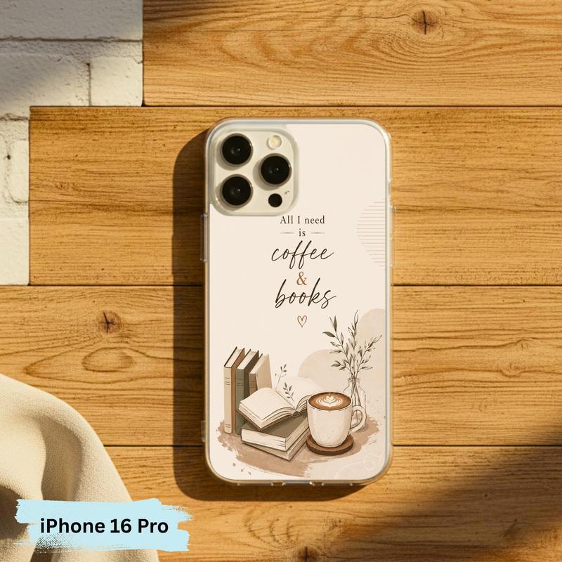All I Need Is Coffee And Books - Boho Book Art Phone Case IPhone