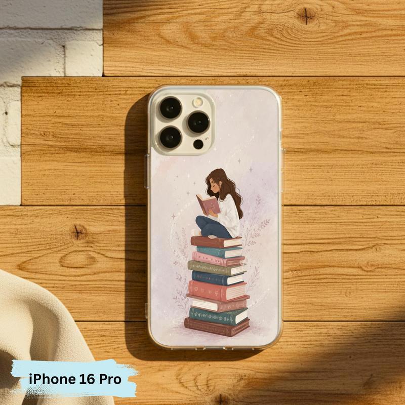Cozy Girl Reading Books - Dreamy Book Lover Aesthetic Phone Case IPhone