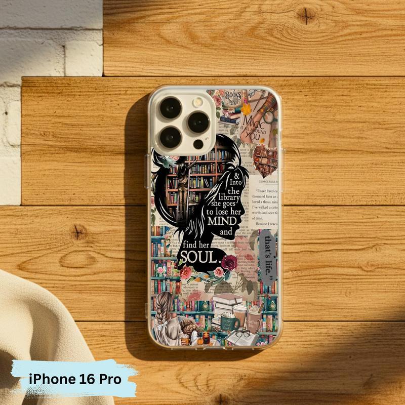 Into The Library She Goes - Book Lover Collage Phone Case IPhone
