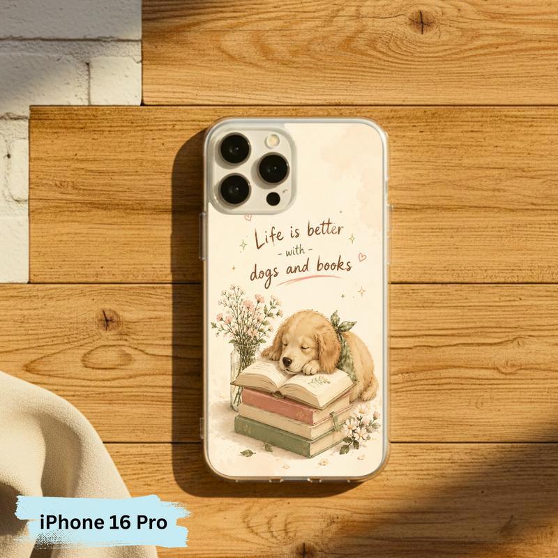 Life Is Better With Dogs And Books - Cute Book Lover Phone Case IPhone