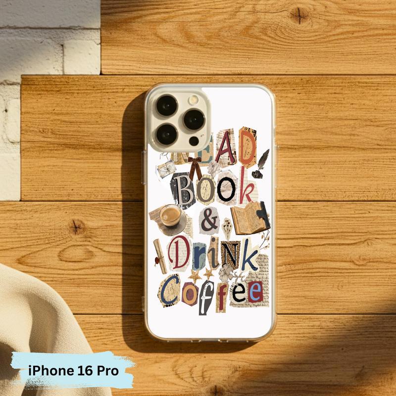 Read Book And Drink Coffee - Vintage Collage Reader Art Phone Case IPhone