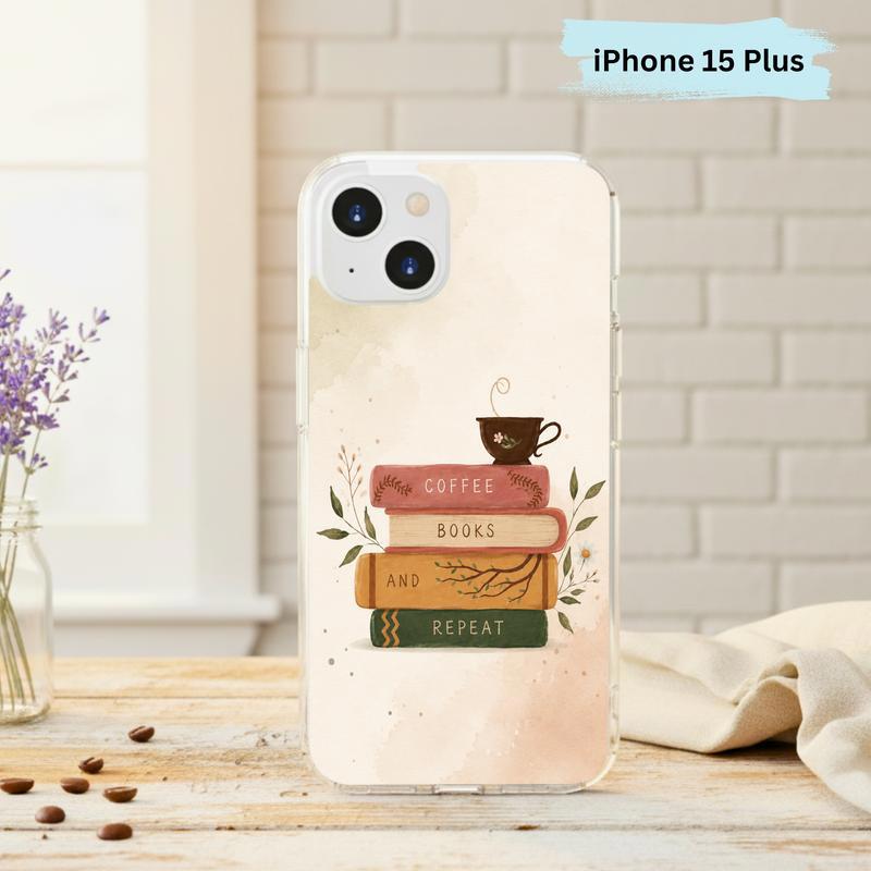 Coffee Books And Repeat - Cozy Reader Aesthetic Phone Case IPhone