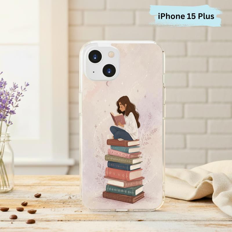 Cozy Girl Reading Books - Dreamy Book Lover Aesthetic Phone Case IPhone