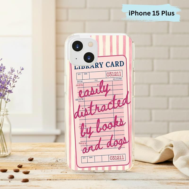 Easily Distracted By Books And Dogs - Funny Book Lover Phone Case IPhone
