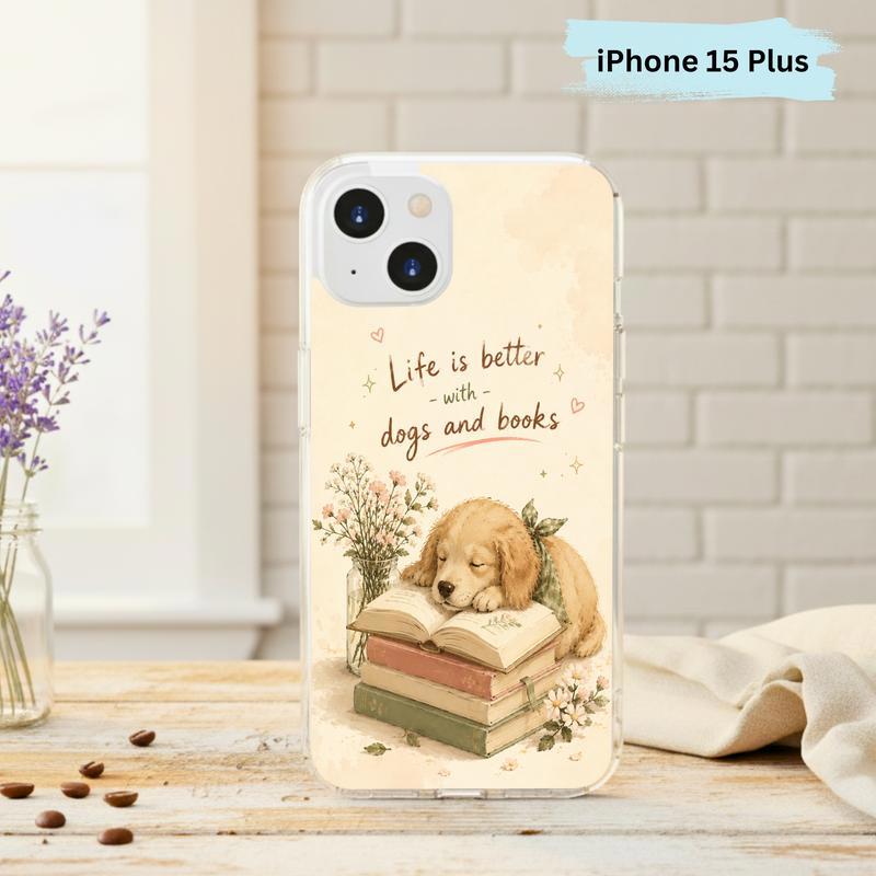 Life Is Better With Dogs And Books - Cute Book Lover Phone Case IPhone