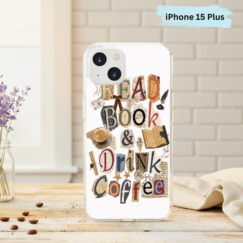 Read Book And Drink Coffee - Vintage Collage Reader Art Phone Case IPhone