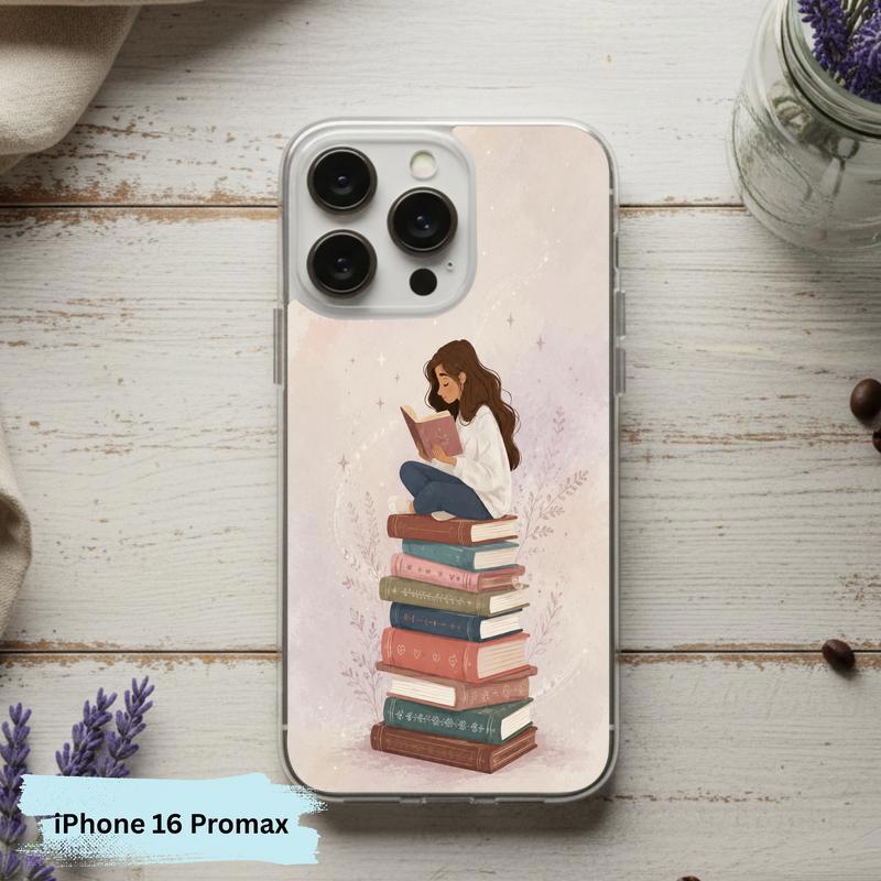 Cozy Girl Reading Books - Dreamy Book Lover Aesthetic Phone Case IPhone