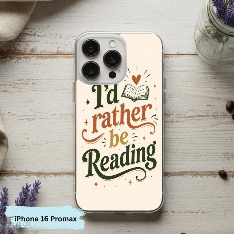 I’d Rather Be Reading - Retro Book Lover Quote Phone Case IPhone