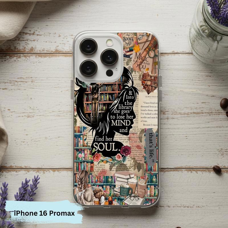 Into The Library She Goes - Book Lover Collage Phone Case IPhone