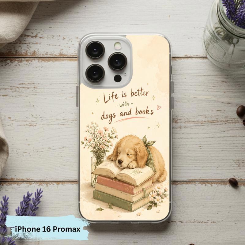 Life Is Better With Dogs And Books - Cute Book Lover Phone Case IPhone