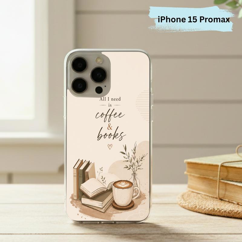 All I Need Is Coffee And Books - Boho Book Art Phone Case IPhone