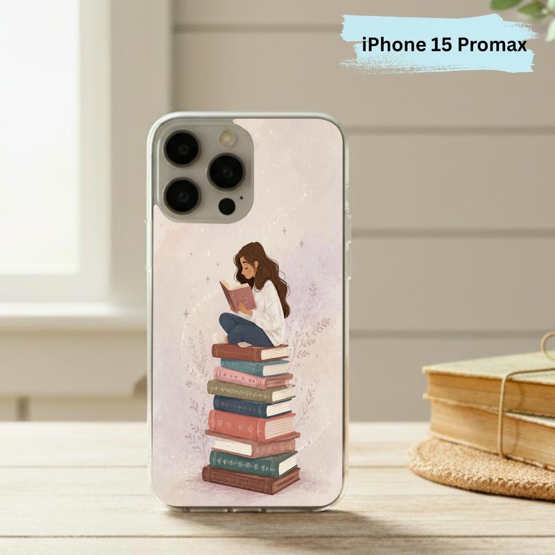 Cozy Girl Reading Books - Dreamy Book Lover Aesthetic Phone Case IPhone