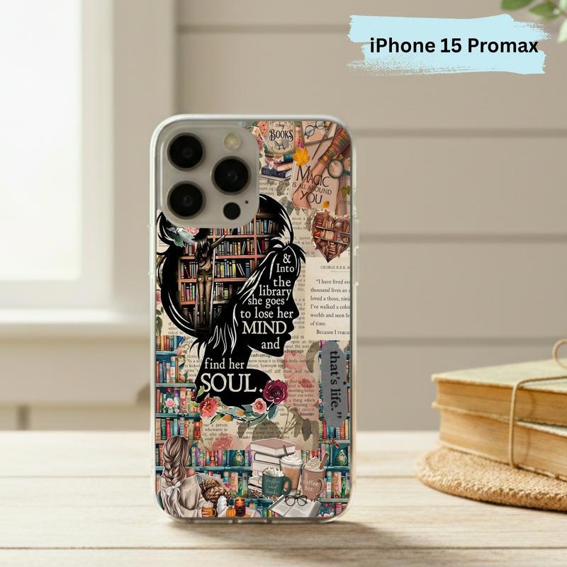 Into The Library She Goes - Book Lover Collage Phone Case IPhone
