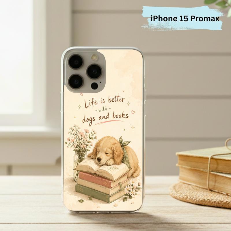 Life Is Better With Dogs And Books - Cute Book Lover Phone Case IPhone