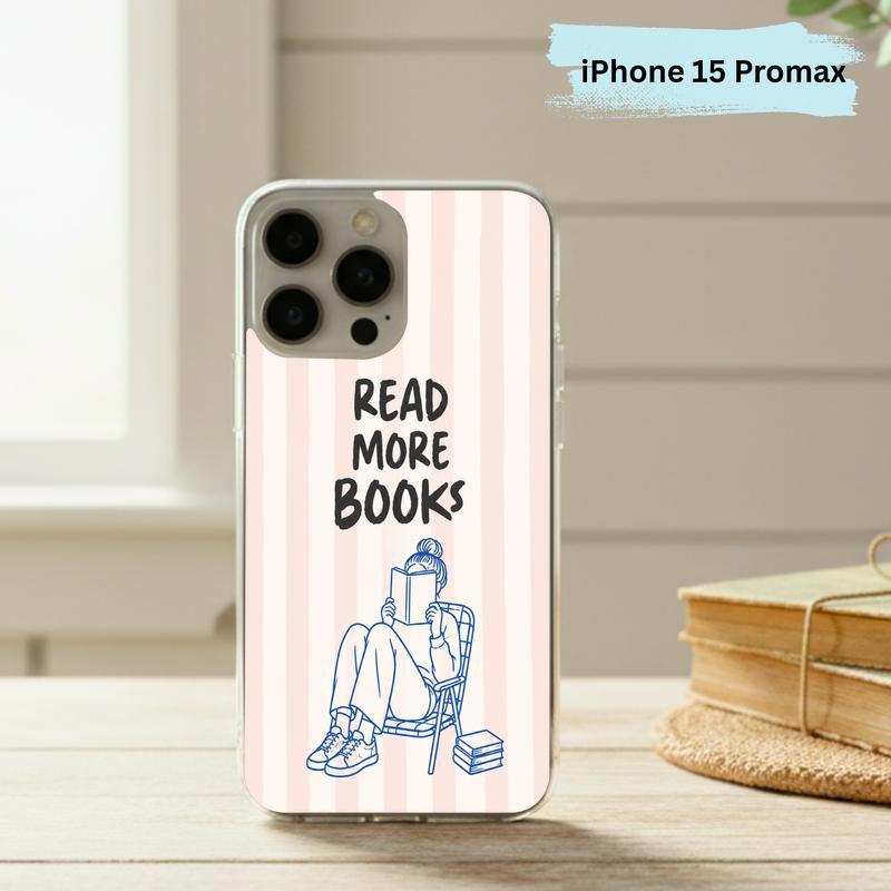 Minimalist Book Lover Quote - Read More Books Phone Case IPhone Minimalist Book Lover Quote - Read More Books Phone Case IPhone