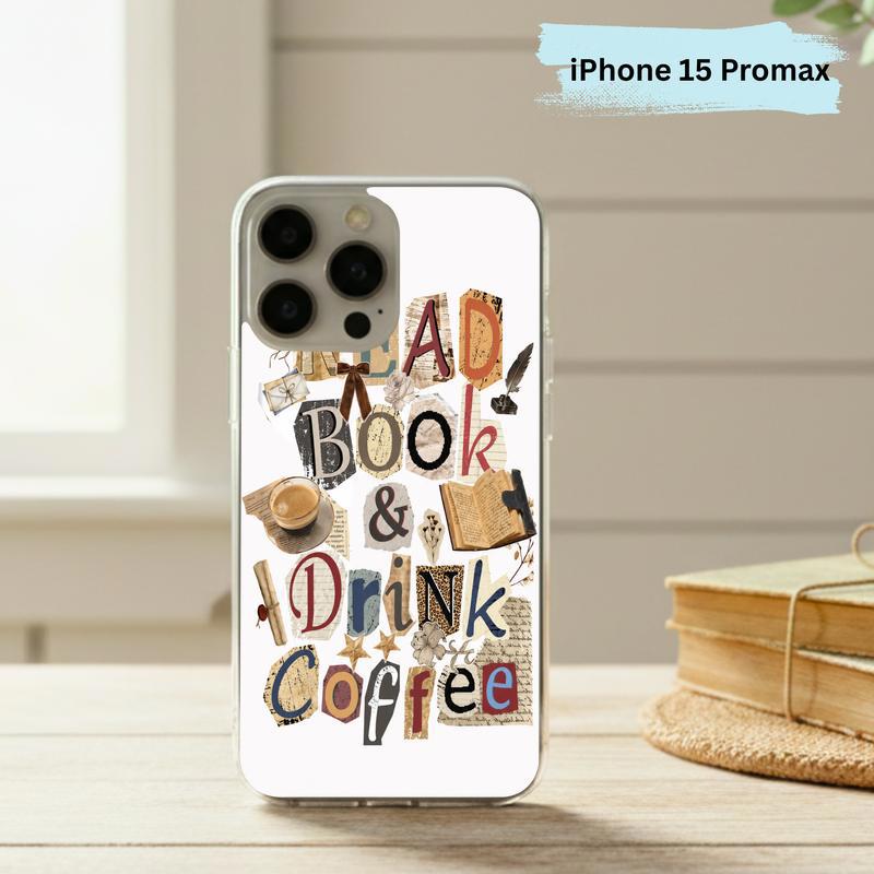 Read Book And Drink Coffee - Vintage Collage Reader Art Phone Case IPhone