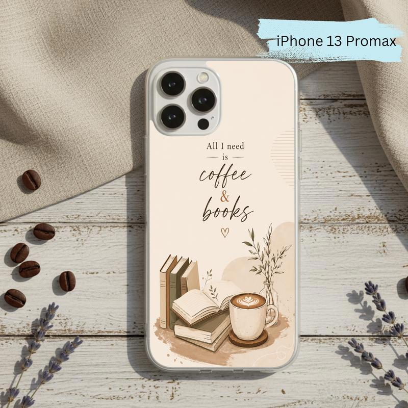 All I Need Is Coffee And Books - Boho Book Art Phone Case IPhone