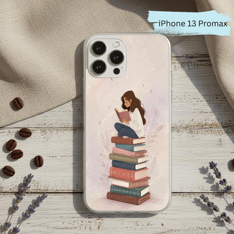 Cozy Girl Reading Books - Dreamy Book Lover Aesthetic Phone Case IPhone
