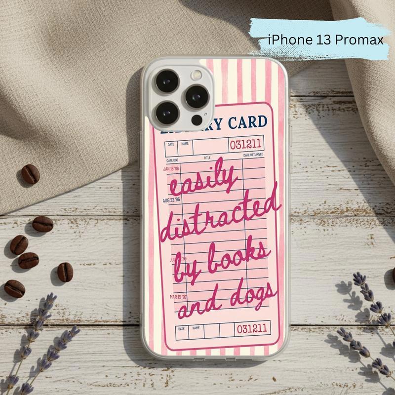 Easily Distracted By Books And Dogs - Funny Book Lover Phone Case IPhone