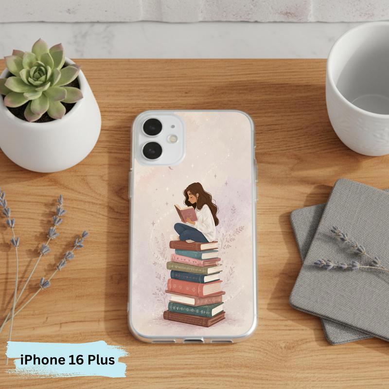 Cozy Girl Reading Books - Dreamy Book Lover Aesthetic Phone Case IPhone