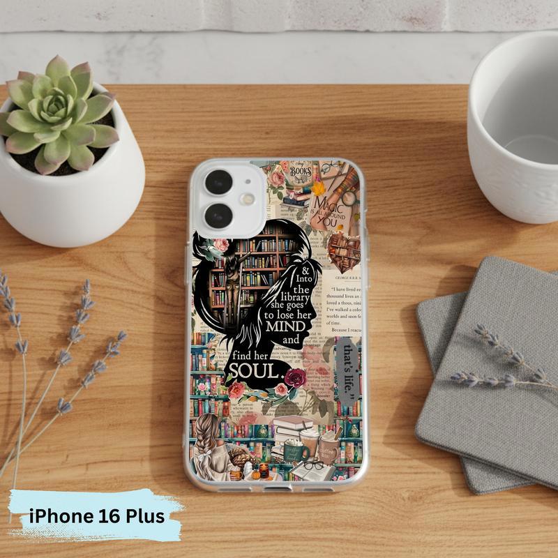 Into The Library She Goes - Book Lover Collage Phone Case IPhone