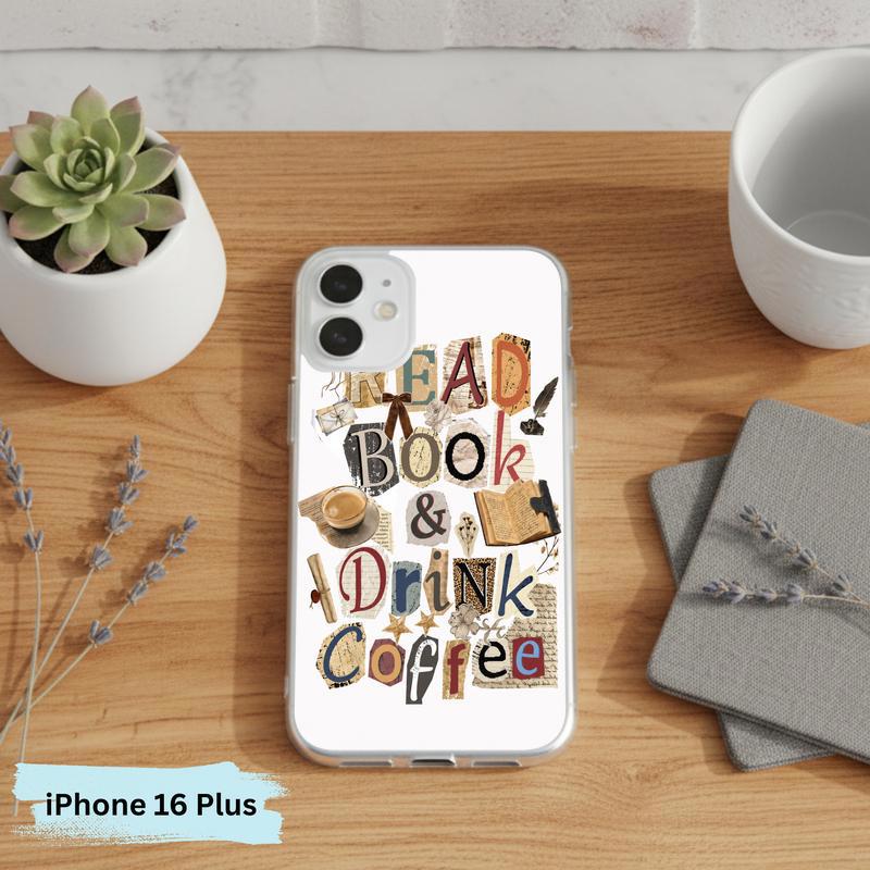 Read Book And Drink Coffee - Vintage Collage Reader Art Phone Case IPhone
