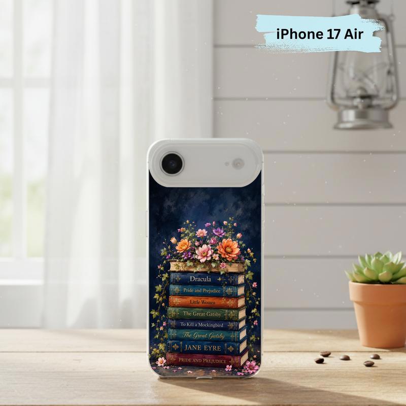 Classic Literature Floral Stack - Vintage Book Lover Aesthetic Phone Case IPhone