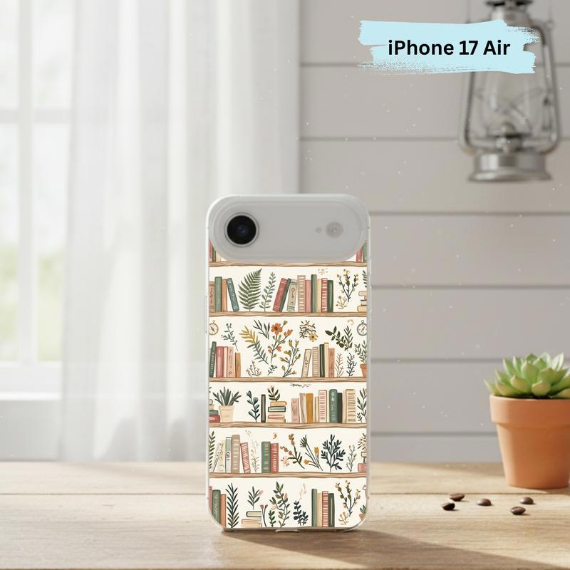 Cozy Reader Aesthetic - Floral Bookshelf Phone Case IPhone