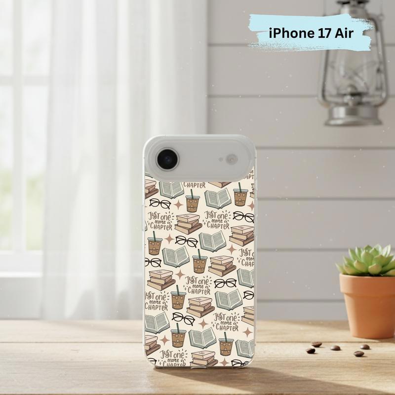Just One More Chapter Pattern - Books And Coffee Aesthetic Phone Case IPhone