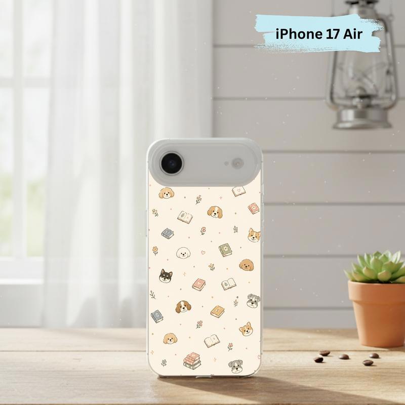Kawaii Dog Books Pattern - Cute Reading Aesthetic Art Phone Case IPhone