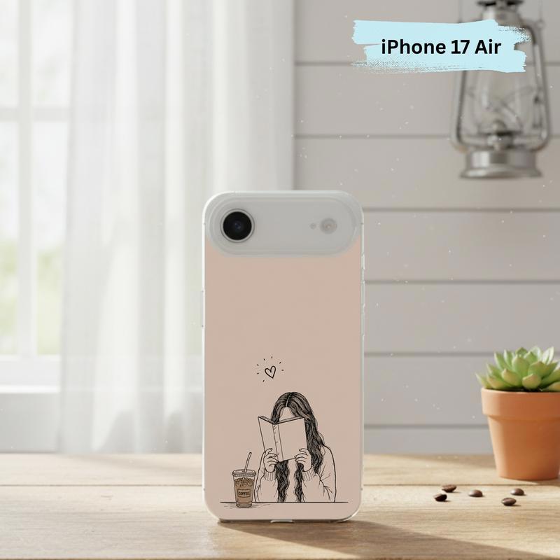 Minimal Girl Reading Art - Coffee And Books Aesthetic Phone Case IPhone Minimal Girl Reading Art - Coffee And Books Aesthetic Phone Case IPhone