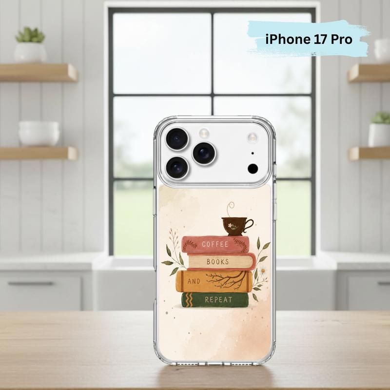 Coffee Books And Repeat - Cozy Reader Aesthetic Phone Case IPhone