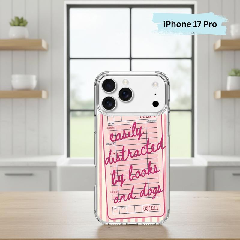 Easily Distracted By Books And Dogs - Funny Book Lover Phone Case IPhone