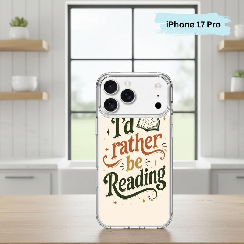 I’d Rather Be Reading - Retro Book Lover Quote Phone Case IPhone