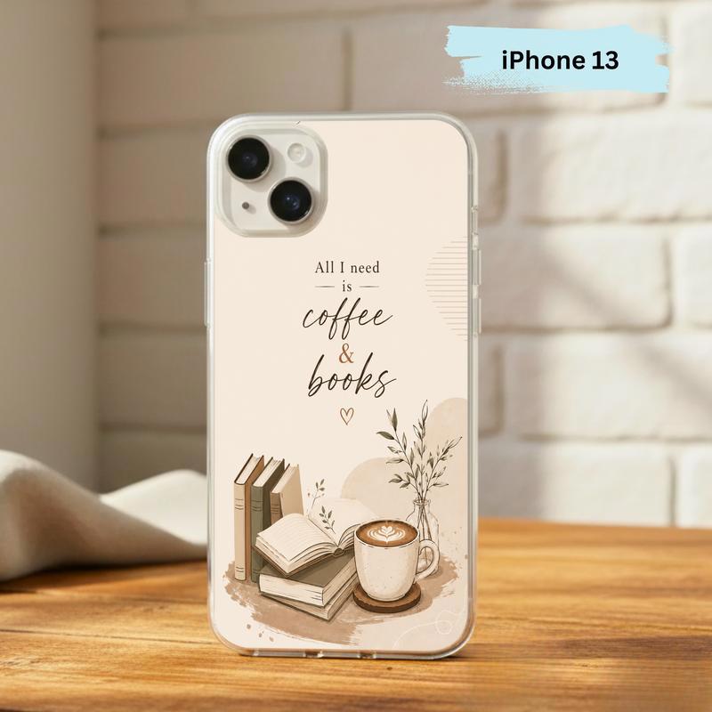 All I Need Is Coffee And Books - Boho Book Art Phone Case IPhone