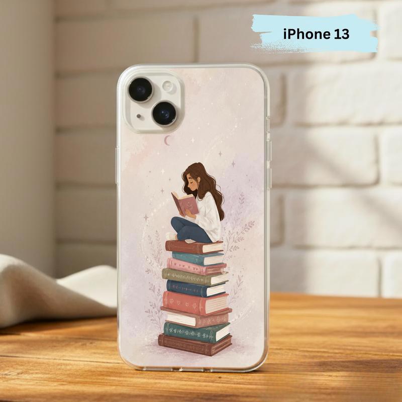 Cozy Girl Reading Books - Dreamy Book Lover Aesthetic Phone Case IPhone